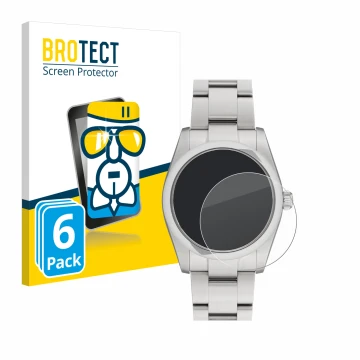 Vorderseite einer Produktverpackung mit dem Markenlogo BROTECT. Daneben ist das Gerät Rolex Oyster Perpetual 34 mit dem zugehö