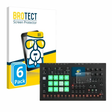 Vorderseite einer Produktverpackung mit dem Markenlogo BROTECT. Daneben ist das Gerät Elektron Analog Rytm MKII mit dem zugehö