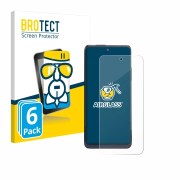 Vorderseite einer Produktverpackung mit dem Markenlogo BROTECT. Daneben ist das Gerät Thuraya One mit dem zugehörigen Displays