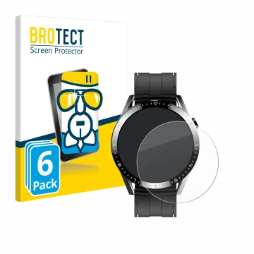 Vorderseite einer Produktverpackung mit dem Markenlogo BROTECT. Daneben ist das Gerät Tracer Smartwatch SM9 mit dem zugehörige