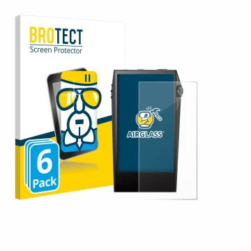 Vorderseite einer Produktverpackung mit dem Markenlogo BROTECT. Daneben ist das Gerät Astell&Kern SP3000M mit dem zugehörigen 