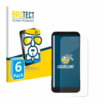 Vorderseite einer Produktverpackung mit dem Markenlogo BROTECT. Daneben ist das Gerät Datalogic Memor 12 mit dem zugehörigen D