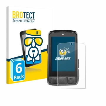 Vorderseite einer Produktverpackung mit dem Markenlogo BROTECT. Daneben ist das Gerät Wahoo Elemnt Bolt 3 mit dem zugehörigen 