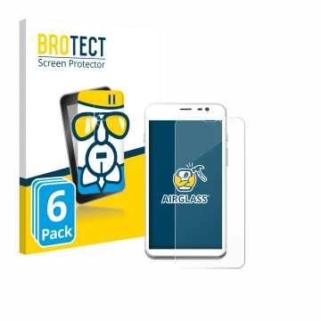 Vorderseite einer Produktverpackung mit dem Markenlogo BROTECT. Daneben ist das Gerät Pax CCV Fly A77 mit dem zugehörigen Disp