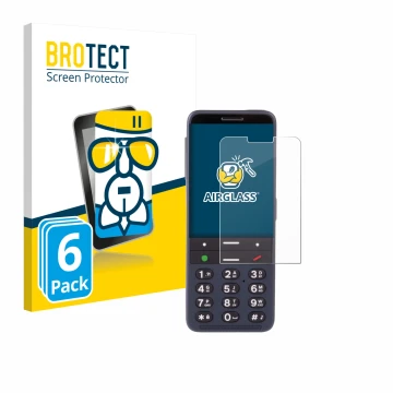 Vorderseite einer Produktverpackung mit dem Markenlogo BROTECT. Daneben ist das Gerät BlindShell Classic 3 mit dem zugehörigen