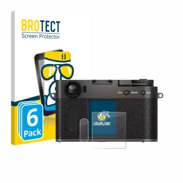 Vorderseite einer Produktverpackung mit dem Markenlogo BROTECT. Daneben ist das Gerät Fujifilm X Half X-HF1 mit dem zugehörige
