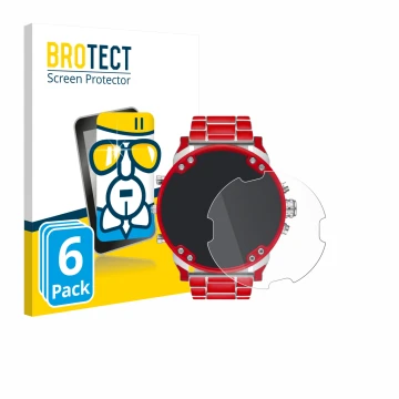 Vorderseite einer Produktverpackung mit dem Markenlogo BROTECT. Daneben ist das Gerät Diesel DZ7480 Mr. Daddy 2.0 mit dem zuge