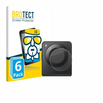 Vorderseite einer Produktverpackung mit dem Markenlogo BROTECT. Daneben ist das Gerät Nubia Flip 5G (NUR Kamera) mit dem zugeh