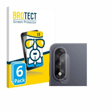 Vorderseite einer Produktverpackung mit dem Markenlogo BROTECT. Daneben ist das Gerät OnePlus Nord 5 (NUR Kameraschutz) mit de