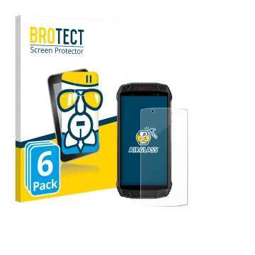 Vorderseite einer Produktverpackung mit dem Markenlogo BROTECT. Daneben ist das Gerät Ulefone Armor 15 mit dem zugehörigen Dis