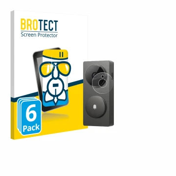 Vorderseite einer Produktverpackung mit dem Markenlogo BROTECT. Daneben ist das Gerät Aqara Hub G410 mit dem zugehörigen Displ