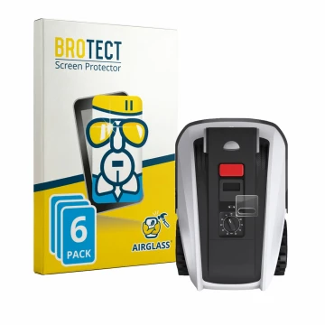 Vorderseite einer Produktverpackung mit dem Markenlogo BROTECT. Daneben ist das Gerät Ecovacs Goat O800 RTK mit dem zugehörige