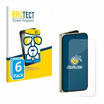 Vorderseite einer Produktverpackung mit dem Markenlogo BROTECT. Daneben ist das Gerät Google Pixel 10 Pro Fold mit dem zugehör