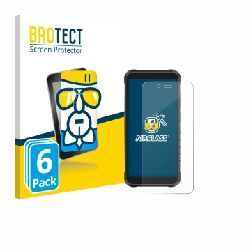 Vorderseite einer Produktverpackung mit dem Markenlogo BROTECT. Daneben ist das Gerät Ulefone RugKing mit dem zugehörigen Disp