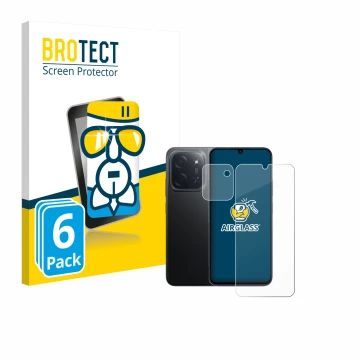 Vorderseite einer Produktverpackung mit dem Markenlogo BROTECT. Daneben ist das Gerät Xiaomi Poco C85 (Display+Kamera) mit dem