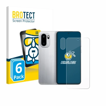 Vorderseite einer Produktverpackung mit dem Markenlogo BROTECT. Daneben ist das Gerät OnePlus 15R (Display+Kamera) mit dem zug