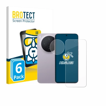 Vorderseite einer Produktverpackung mit dem Markenlogo BROTECT. Daneben ist das Gerät Vivo X300 Pro (Display+Kamera) mit dem z