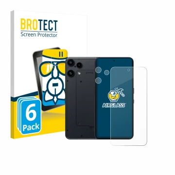 Vorderseite einer Produktverpackung mit dem Markenlogo BROTECT. Daneben ist das Gerät Nothing Phone (3a) Lite (Display+Kamera)