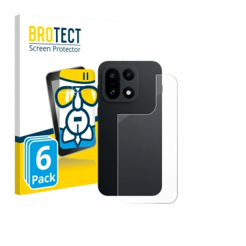 Vorderseite einer Produktverpackung mit dem Markenlogo BROTECT. Daneben ist das Gerät OnePlus 15 (Rückseite) mit dem zugehörig