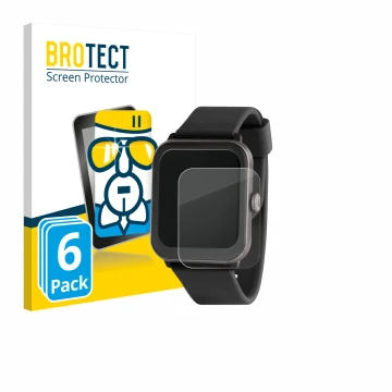 Vorderseite einer Produktverpackung mit dem Markenlogo BROTECT. Daneben ist das Gerät Sector Smartwatch S-08 mit dem zugehörig
