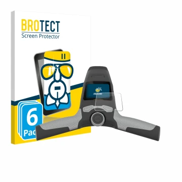 Vorderseite einer Produktverpackung mit dem Markenlogo BROTECT. Daneben ist das Gerät PowaKaddy FW5s mit dem zugehörigen Displ