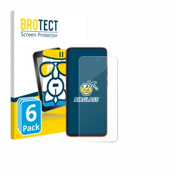 Vorderseite einer Produktverpackung mit dem Markenlogo BROTECT. Daneben ist das Gerät Motorola Edge 60 Neo mit dem zugehörigen