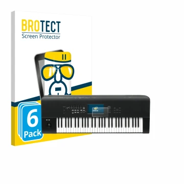 Vorderseite einer Produktverpackung mit dem Markenlogo BROTECT. Daneben ist das Gerät KORG Nautilus 61 mit dem zugehörigen Dis