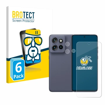 Vorderseite einer Produktverpackung mit dem Markenlogo BROTECT. Daneben ist das Gerät Motorola Edge 60 Neo (Display+Kamera) mi