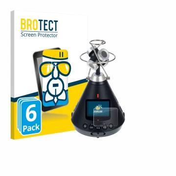 Vorderseite einer Produktverpackung mit dem Markenlogo BROTECT. Daneben ist das Gerät Zoom H3-VR mit dem zugehörigen Displaysc