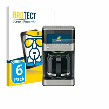 Vorderseite einer Produktverpackung mit dem Markenlogo BROTECT. Daneben ist das Gerät Braun PurAroma 7 mit dem zugehörigen Dis