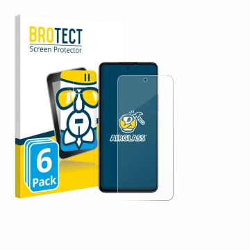 Vorderseite einer Produktverpackung mit dem Markenlogo BROTECT. Daneben ist das Gerät realme P4x 5G mit dem zugehörigen Displa