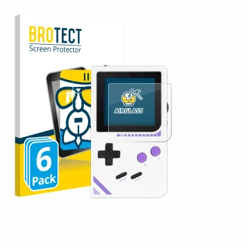 Vorderseite einer Produktverpackung mit dem Markenlogo BROTECT. Daneben ist das Gerät Modretro Chromatic mit dem zugehörigen D