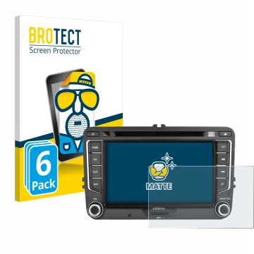 Vorderseite einer Produktverpackung mit dem Markenlogo BROTECT. Daneben ist das Gerät Zenec E>Go 7