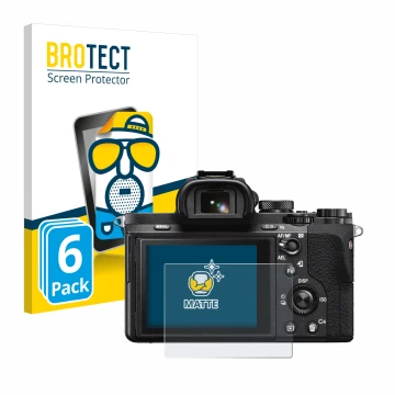 Vorderseite einer Produktverpackung mit dem Markenlogo BROTECT. Daneben ist das Gerät Sony Alpha 7 II (ILCE-7M2) mit dem zugeh