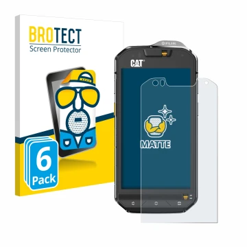 Vorderseite einer Produktverpackung mit dem Markenlogo BROTECT. Daneben ist das Gerät Caterpillar Cat S60 mit dem zugehörigen 