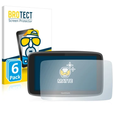 Vorderseite einer Produktverpackung mit dem Markenlogo BROTECT. Daneben ist das Gerät TomTom Go 6200 mit dem zugehörigen Displ