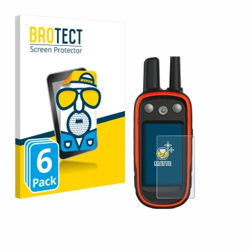 Vorderseite einer Produktverpackung mit dem Markenlogo BROTECT. Daneben ist das Gerät Garmin Atemos 100 mit dem zugehörigen Di