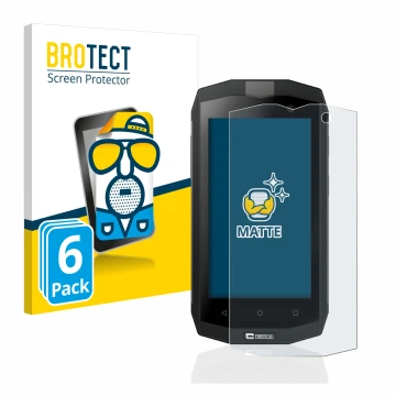 Vorderseite einer Produktverpackung mit dem Markenlogo BROTECT. Daneben ist das Gerät Crosscall Trekker M1 Core mit dem zugehö