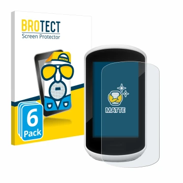 Vorderseite einer Produktverpackung mit dem Markenlogo BROTECT. Daneben ist das Gerät Garmin Edge Explore 2018 mit dem zugehör