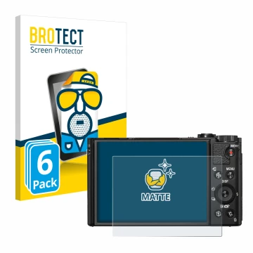 Vorderseite einer Produktverpackung mit dem Markenlogo BROTECT. Daneben ist das Gerät Sony Cyber-Shot DSC-HX99 mit dem zugehör