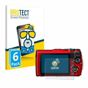 Vorderseite einer Produktverpackung mit dem Markenlogo BROTECT. Daneben ist das Gerät Olympus Tough TG-6 mit dem zugehörigen D