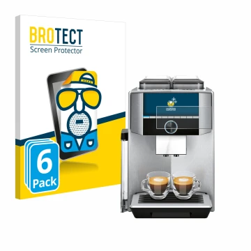 Vorderseite einer Produktverpackung mit dem Markenlogo BROTECT. Daneben ist das Gerät Siemens EQ.9 plus connect s700 4,3