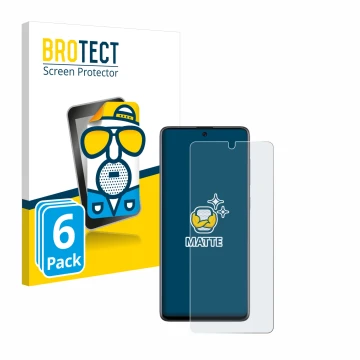 Vorderseite einer Produktverpackung mit dem Markenlogo BROTECT. Daneben ist das Gerät Samsung Galaxy A71 mit dem zugehörigen D