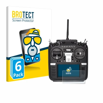 Vorderseite einer Produktverpackung mit dem Markenlogo BROTECT. Daneben ist das Gerät Radiomaster TX16S mit dem zugehörigen Di