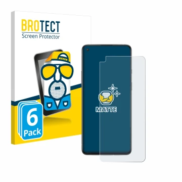 Vorderseite einer Produktverpackung mit dem Markenlogo BROTECT. Daneben ist das Gerät OnePlus 8T mit dem zugehörigen Displaysc