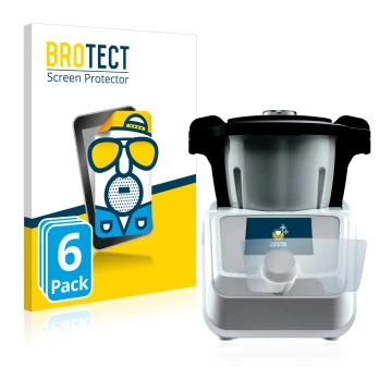Vorderseite einer Produktverpackung mit dem Markenlogo BROTECT. Daneben ist das Gerät SilverCrest Mini Monsieur Cuisine Connec
