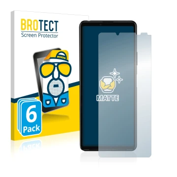 Vorderseite einer Produktverpackung mit dem Markenlogo BROTECT. Daneben ist das Gerät Sony Xperia 10 III mit dem zugehörigen D