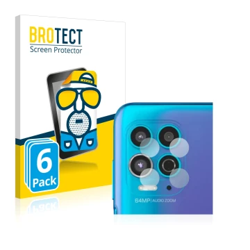 Vorderseite einer Produktverpackung mit dem Markenlogo BROTECT. Daneben ist das Gerät Motorola Moto G100 (NUR Kameraschutz) mi