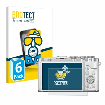 Vorderseite einer Produktverpackung mit dem Markenlogo BROTECT. Daneben ist das Gerät Olympus PEN E-P7 mit dem zugehörigen Dis