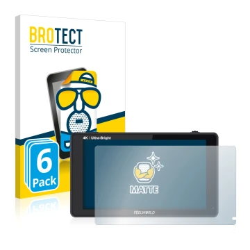 Vorderseite einer Produktverpackung mit dem Markenlogo BROTECT. Daneben ist das Gerät Feelworld LUT6 6